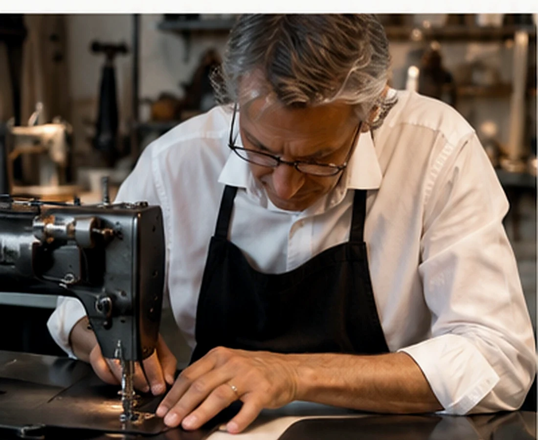 Italian fashion artisan at work